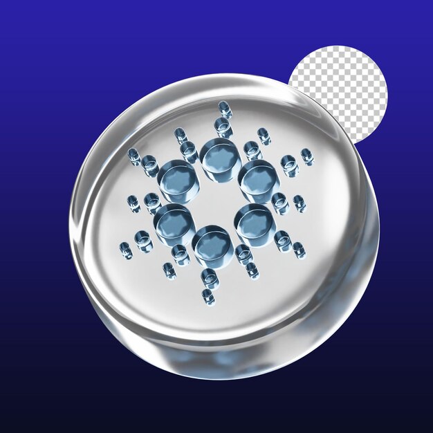Ilustración en 3D de la moneda token de cardano