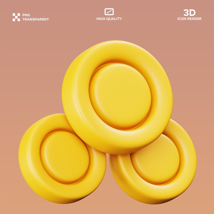 PSD ilustración 3d de las monedas psd