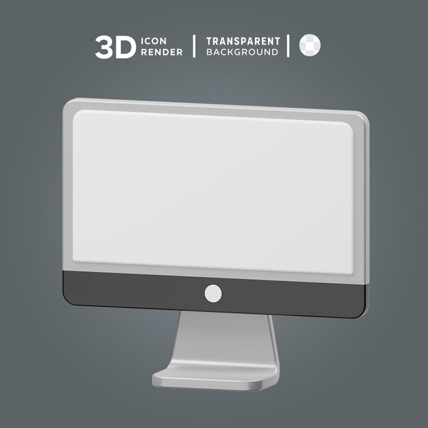 PSD ilustración 3d del monitor psd