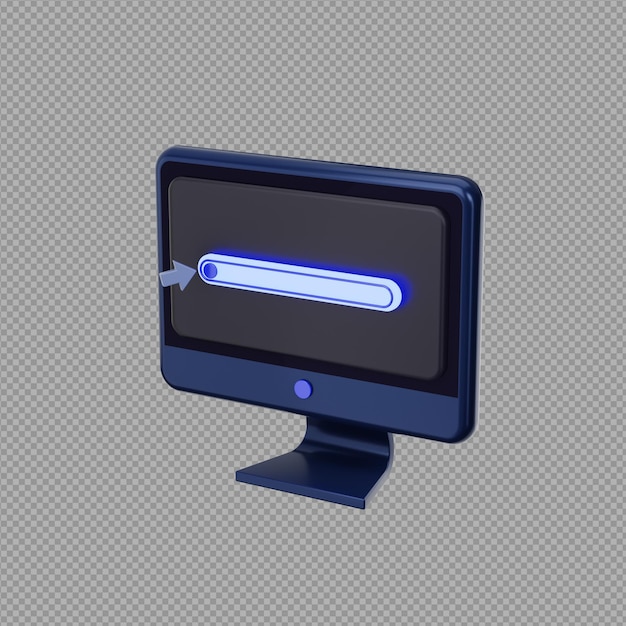 PSD ilustración 3d del monitor