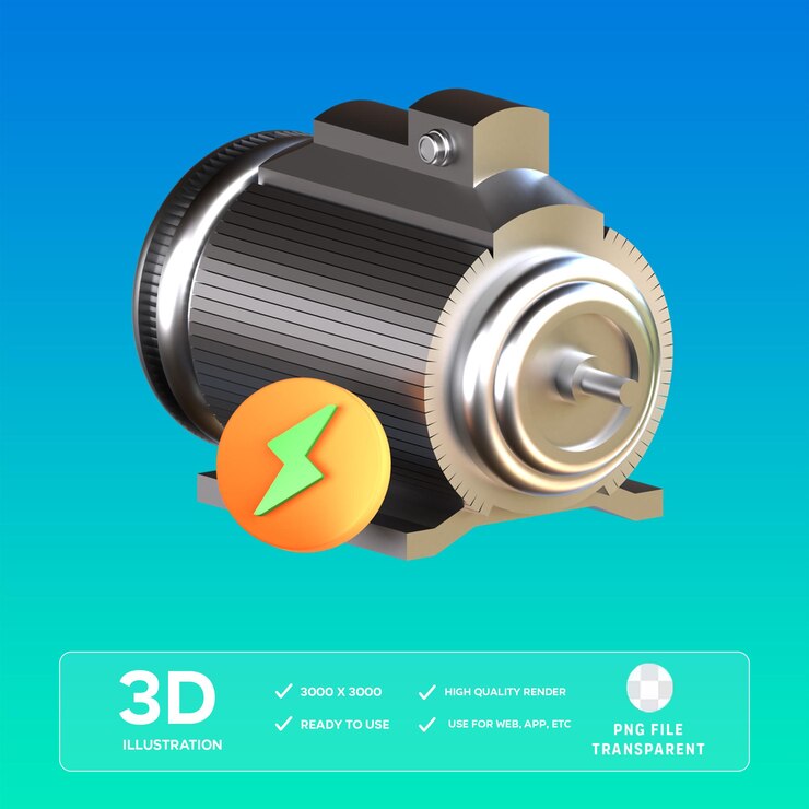 Ilustración 3D del motor eléctrico PSD