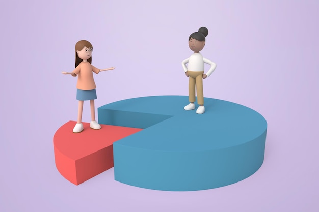 Ilustración 3D de Mujer comprando en línea con aplicación en teléfono móvil