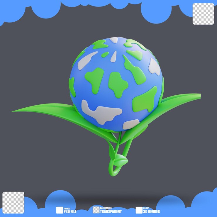 PSD ilustración 3d del mundo vegetal 2