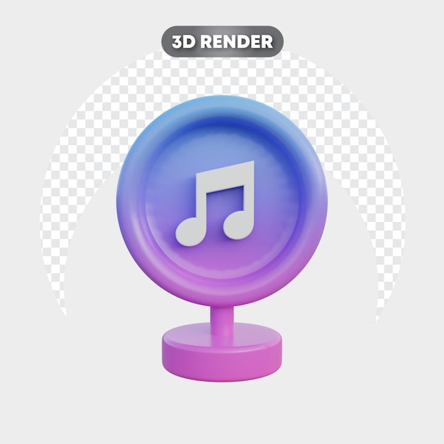 PSD ilustración 3d de la música aislada de las redes sociales