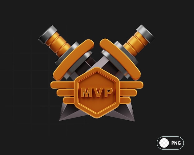 PSD ilustración en 3d del mvp