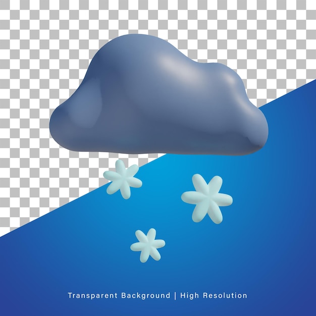 Ilustración 3d de nevado