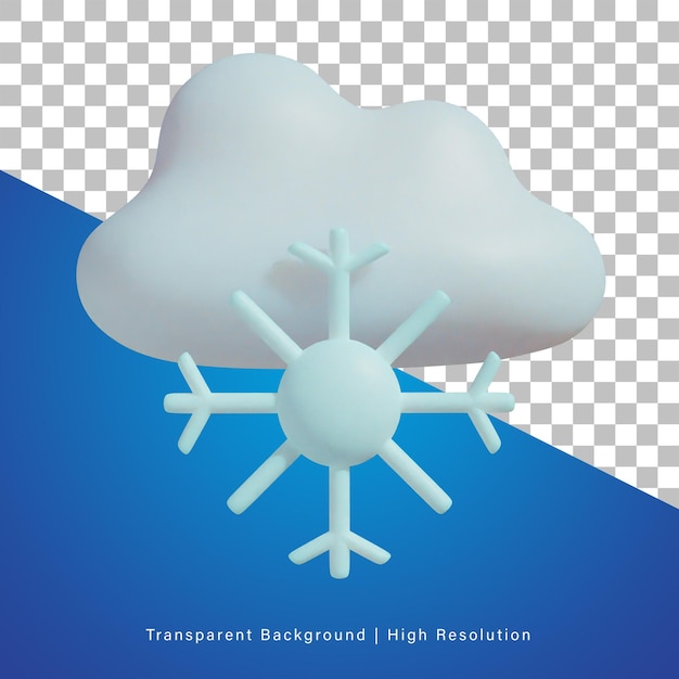Ilustración 3D de nieve nublada