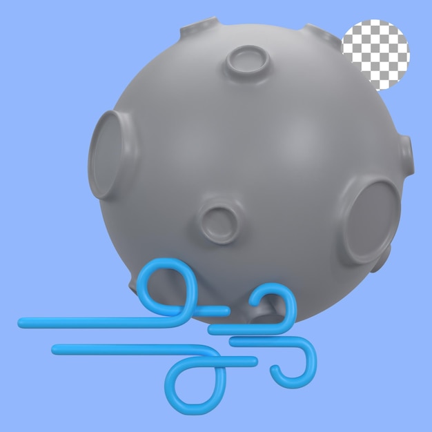 Ilustración en 3D de una noche de viento
