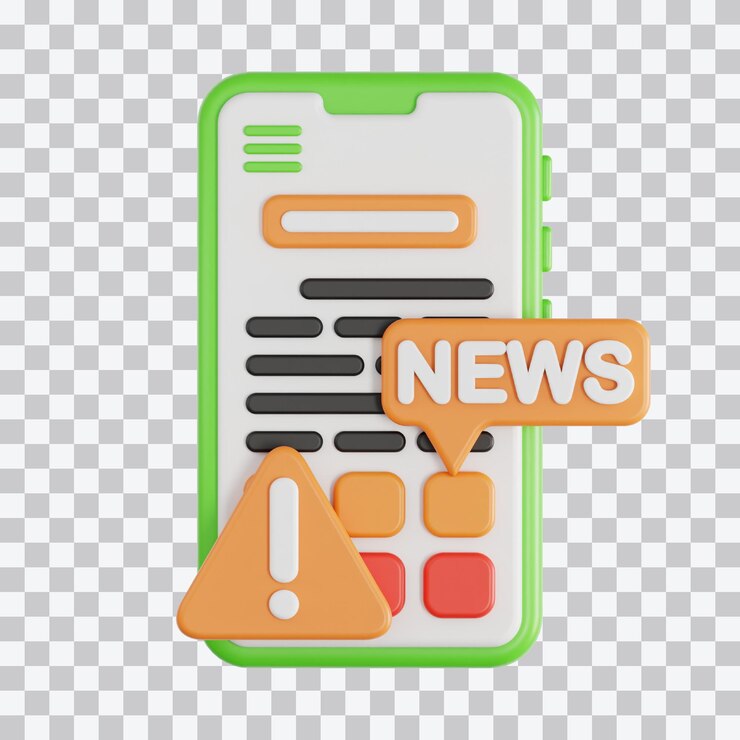 PSD ilustración en 3d de las noticias móviles