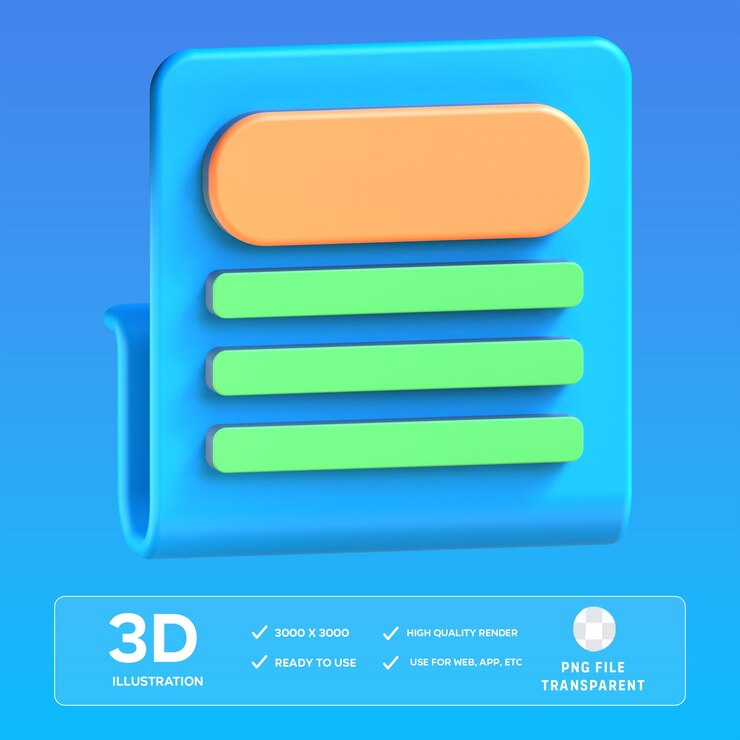 Ilustración 3D de las noticias de PSD