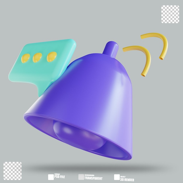 Ilustración 3d notificación 2