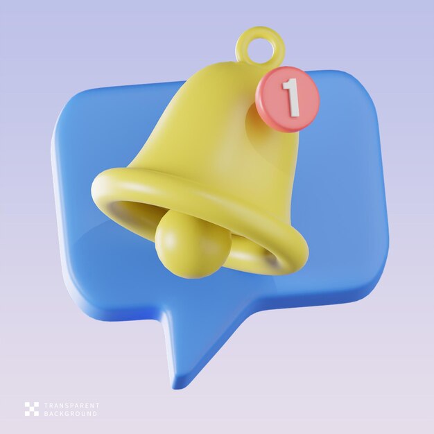 Ilustración 3D de la notificación de chat de PSD