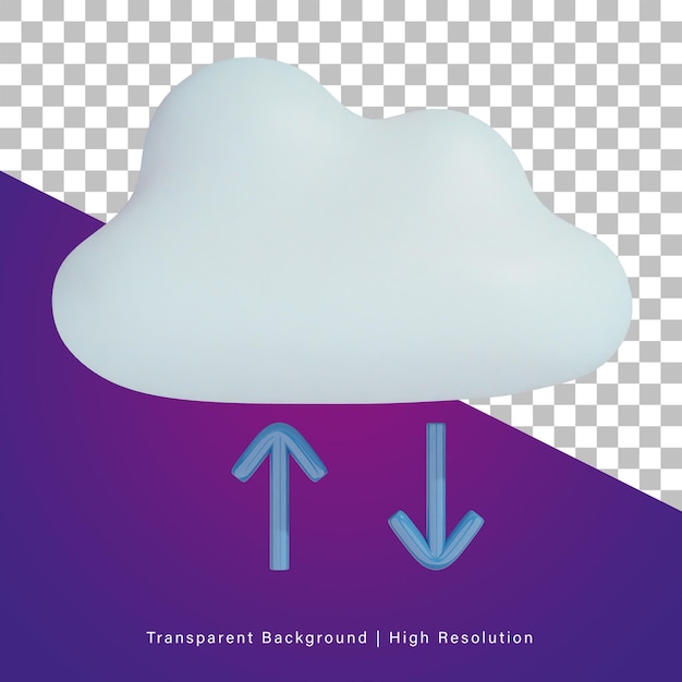 Ilustración 3d de nube de arriba hacia abajo