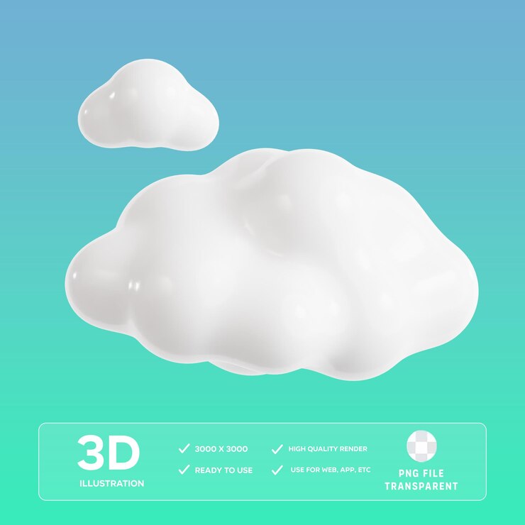 Ilustración en 3D de la nube PSD