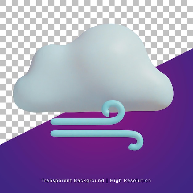 Ilustración 3d de nube ventosa