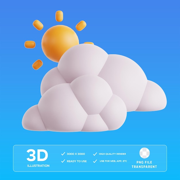 Ilustración 3D en nubes de PSD