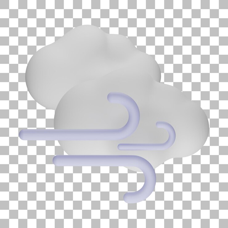 PSD ilustración 3d nublado ventoso