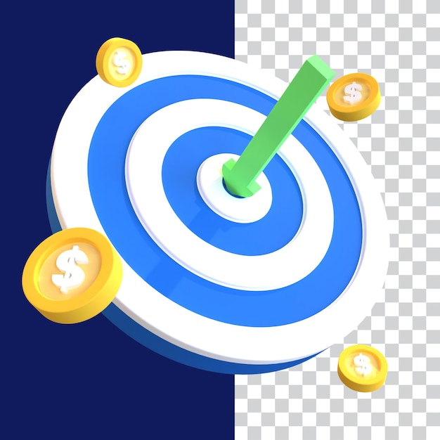 Ilustración 3D del objetivo empresarial