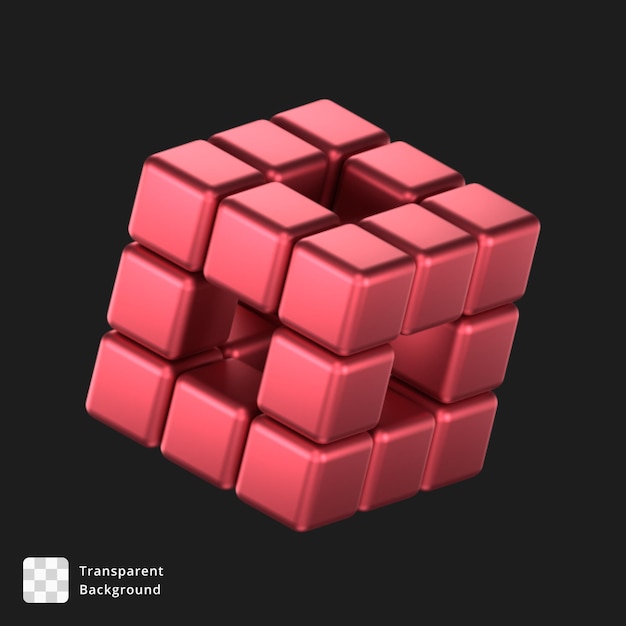 Ilustración 3d de un objeto abstracto