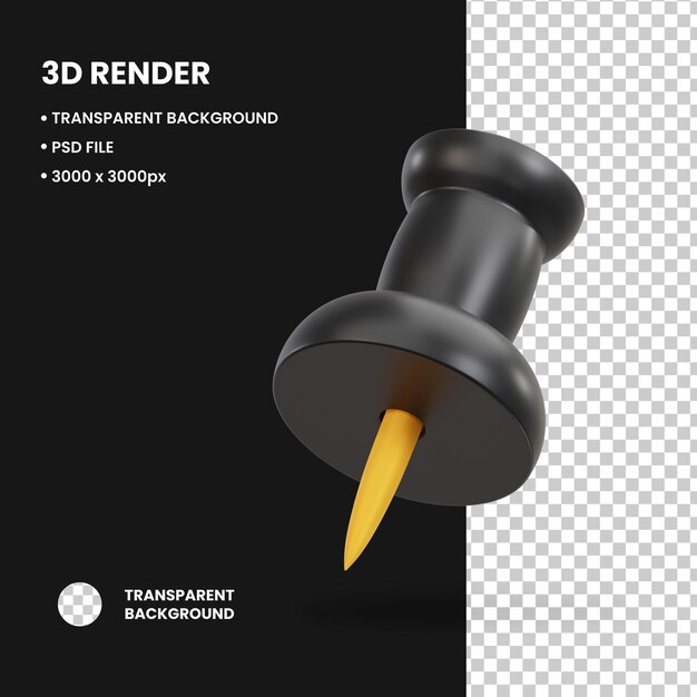 Ilustración 3D del objeto Push Pin
