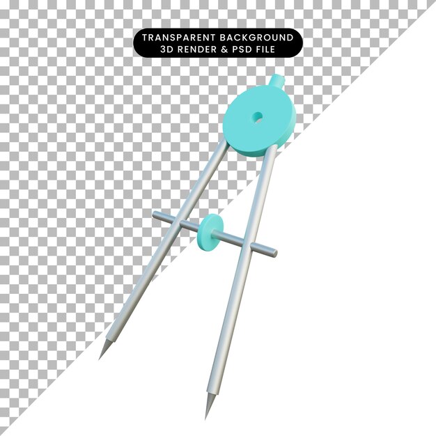 Ilustración 3d objeto simple término papelería orleon