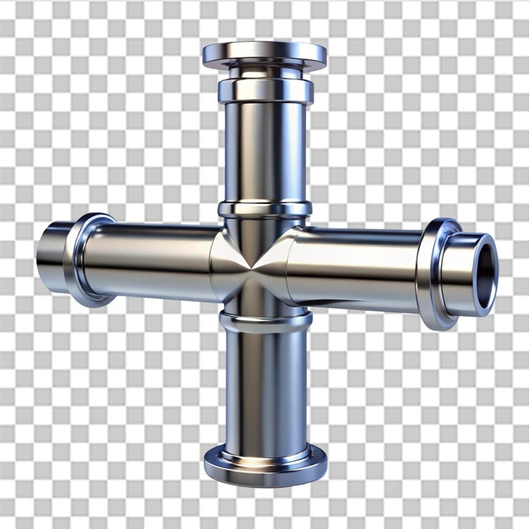 PSD ilustración 3d de un objeto simple de tubo de cruz larga aislado sobre un fondo transparente
