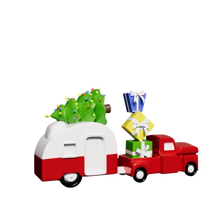 PSD ilustración 3d de objetos navideños