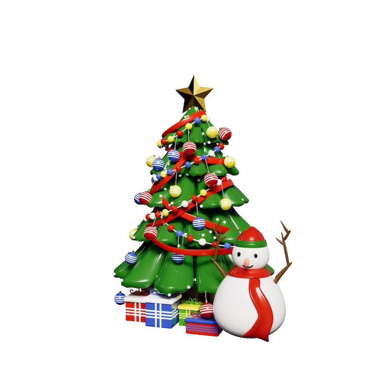 PSD ilustración 3d de objetos navideños