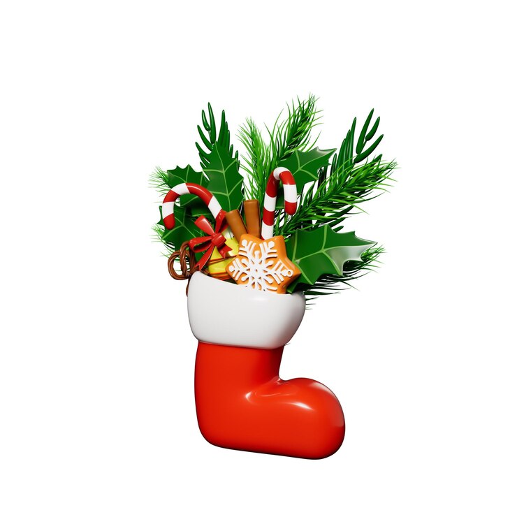 PSD ilustración 3d de objetos navideños