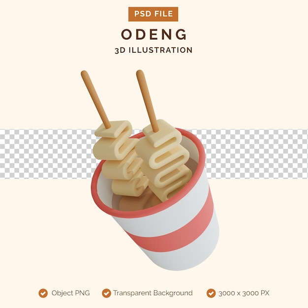 Ilustración 3d de odeng