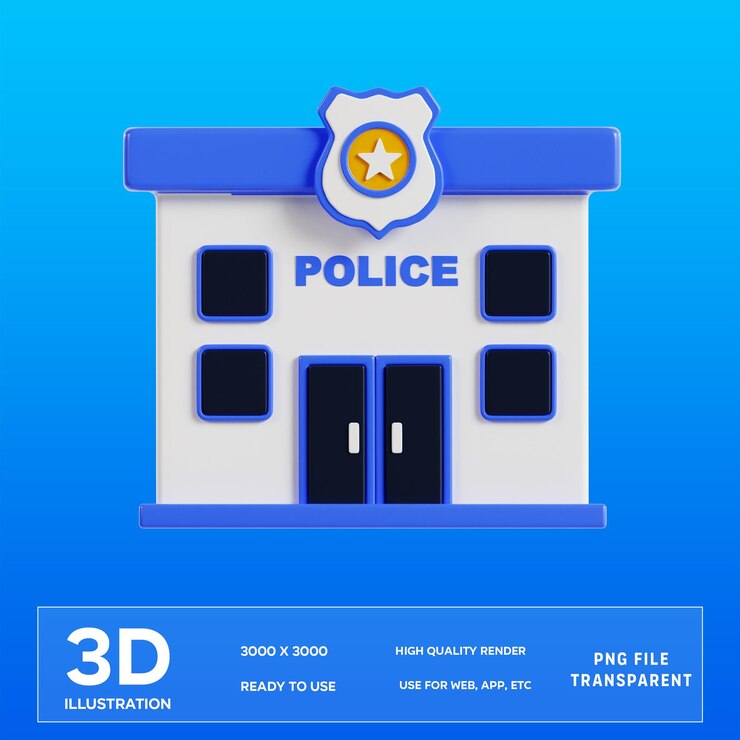 Ilustración 3D de la Oficina de Policía del PSD