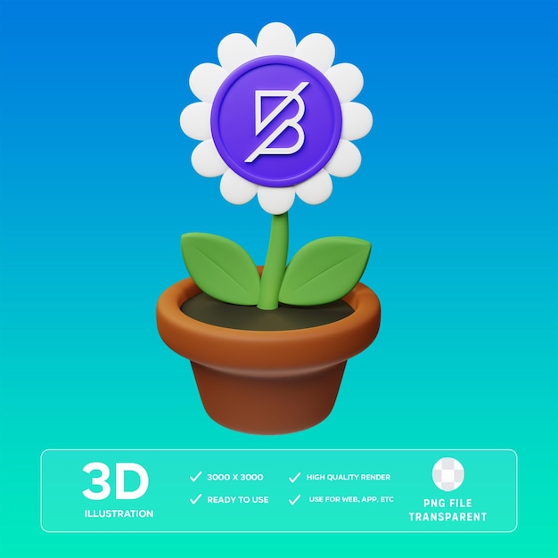 Ilustración 3D de la olla de plantas criptográficas de la banda PSD