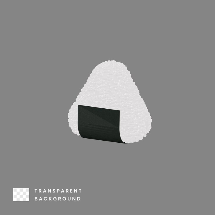 PSD ilustración 3d de onigiri