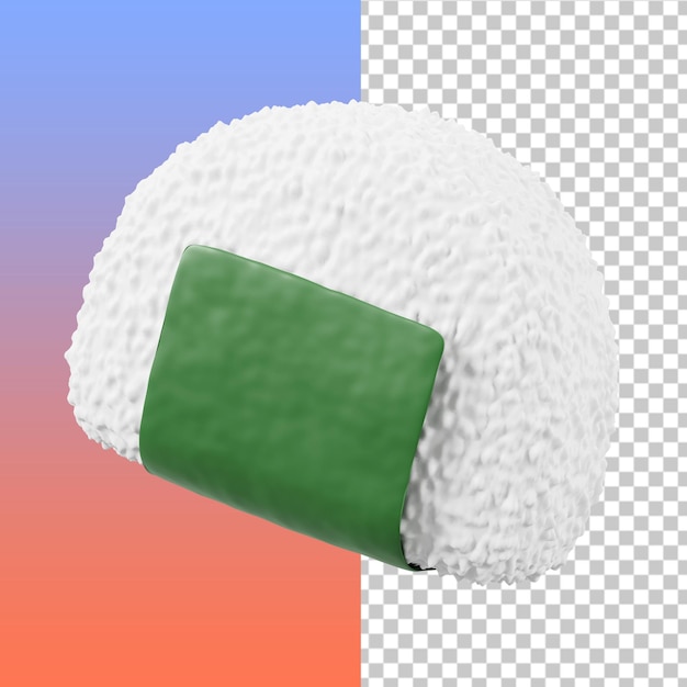 Ilustración en 3d de onigiri