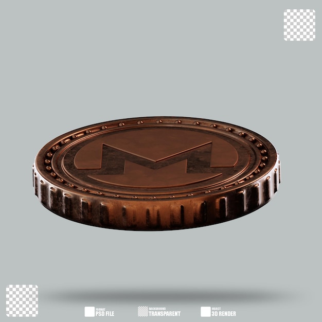 Ilustración 3D de oro Monero 4