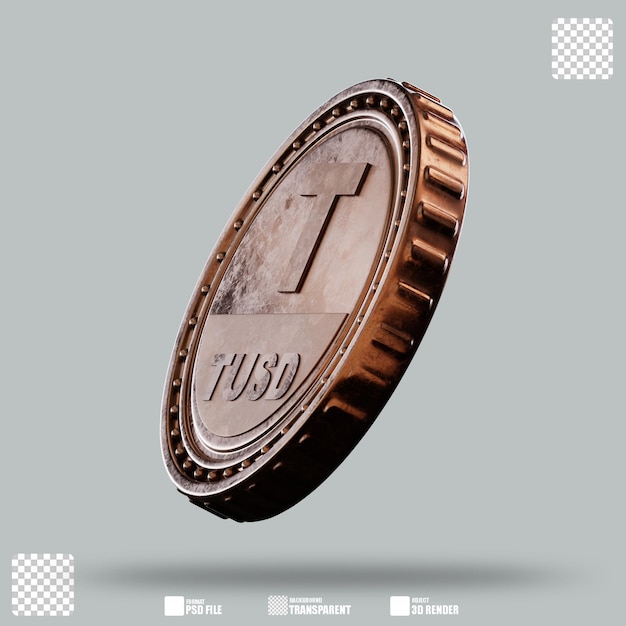 Ilustración 3D en oro Trueusd 3