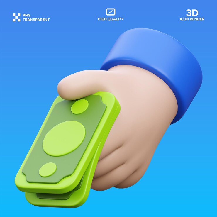PSD ilustración 3d de pago en efectivo de psd