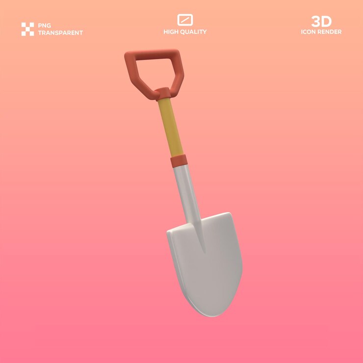 PSD ilustración 3d de la pala psd