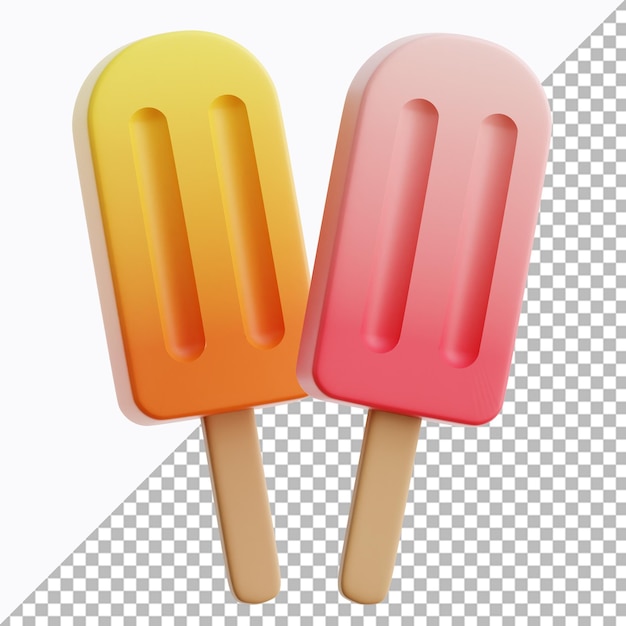Ilustración en 3D de las paletas