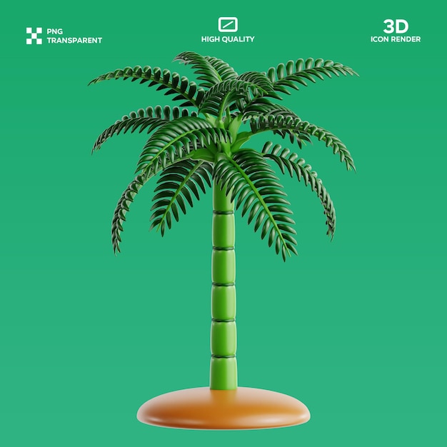 Ilustración 3D de la palma de Chamaedorea