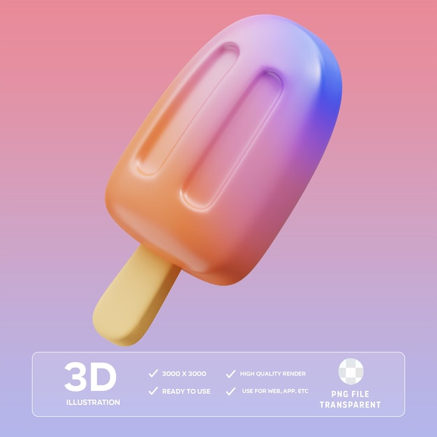 Ilustración 3D de las palomitas de arco iris de PSD