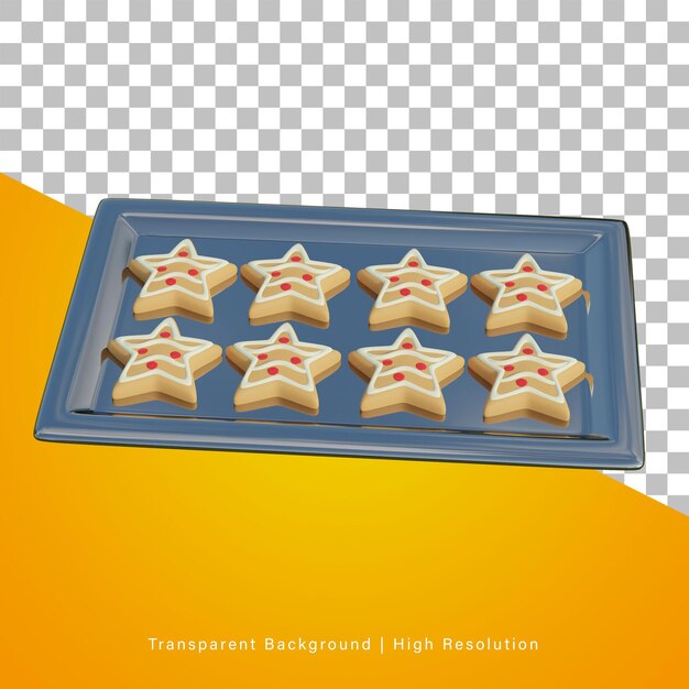 Ilustración 3D de pan de jengibre estrella