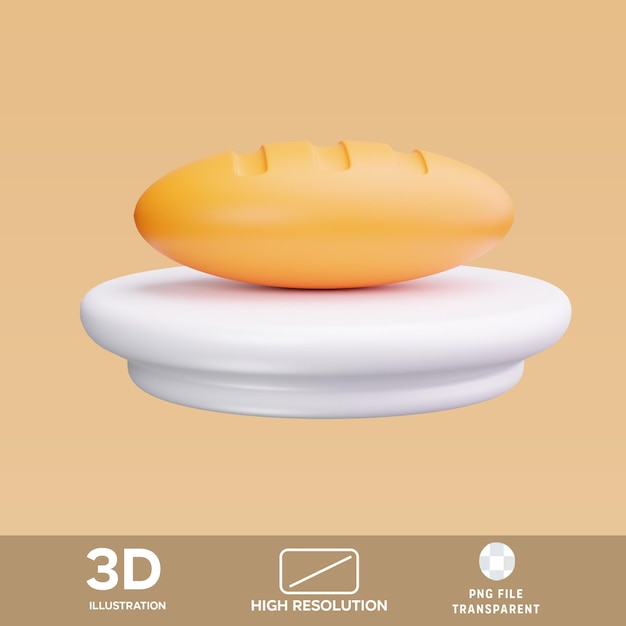 Ilustración 3D de pan de pan PSD