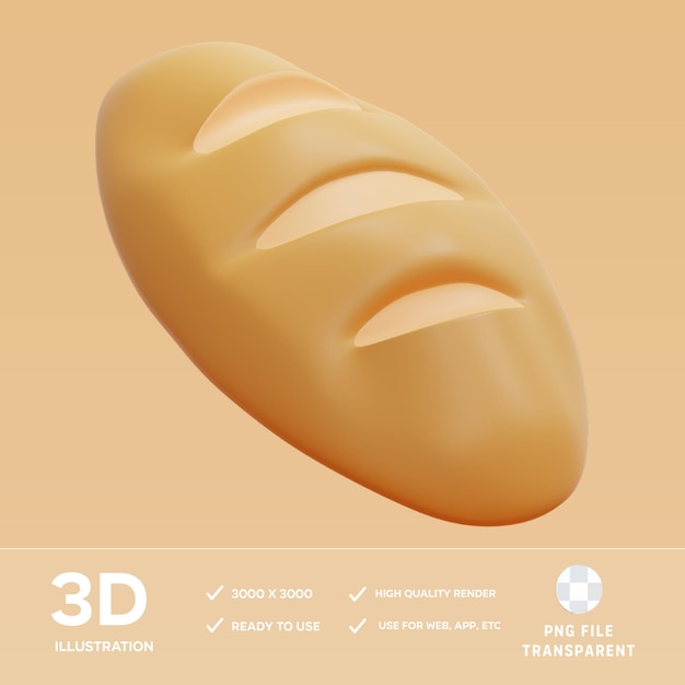 Ilustración 3D del pan PSD