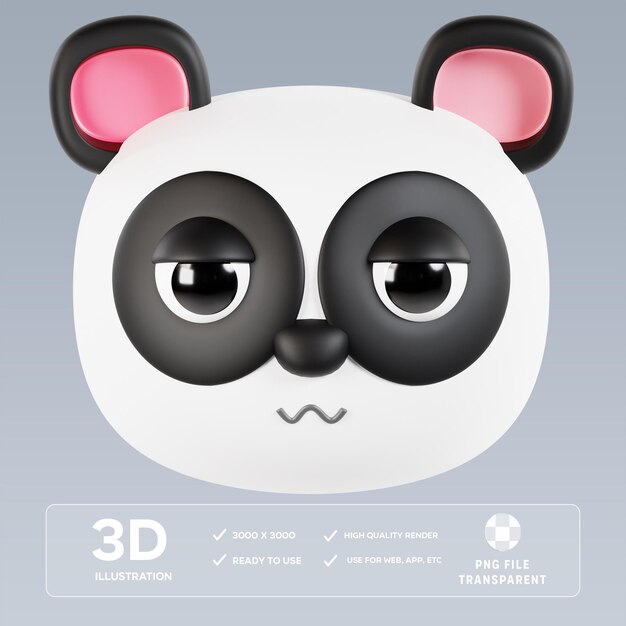 Ilustración 3D del panda en PSD
