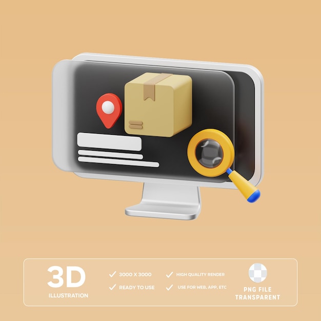Ilustración 3D del paquete de seguimiento de PSD