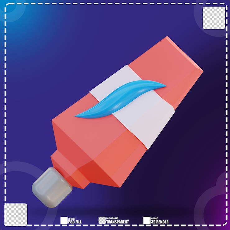 PSD ilustración 3d de pasta de dientes 2