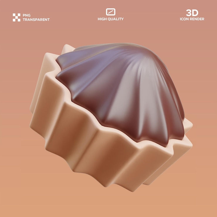 PSD ilustración 3d del pastel de chocolate psd3