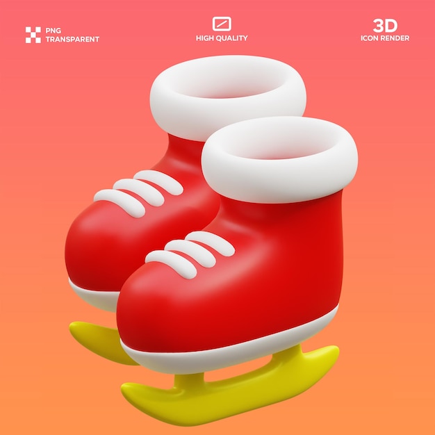 Ilustración 3D de patines de hielo PSD