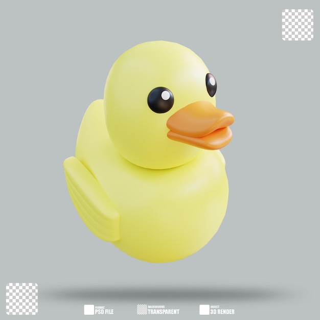 PSD ilustración 3d pato de goma 3